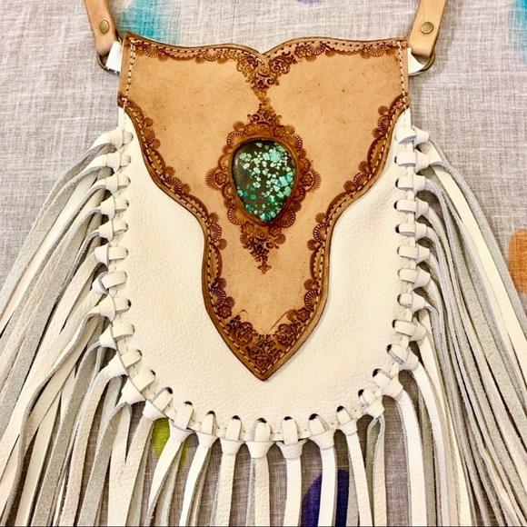 Buffalo Girl Prairie Phone Pouch Bag w/ Turquoise - Picture 4 of 8